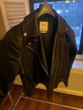 Abercrombie & Fitch Black Vegan Leather Jacket